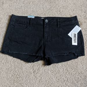 Pacsun Bullhead Glitter Frayed Black Short
